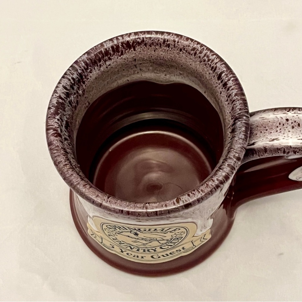 Deneen Pottery Mug, Spring Hill Country Club Burgundy/White Glaze, EUC - Picture 5 of 10